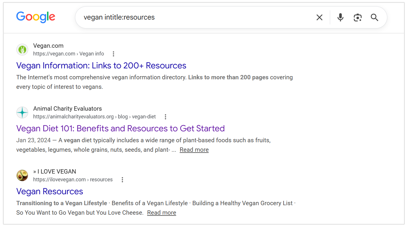 Google search operators